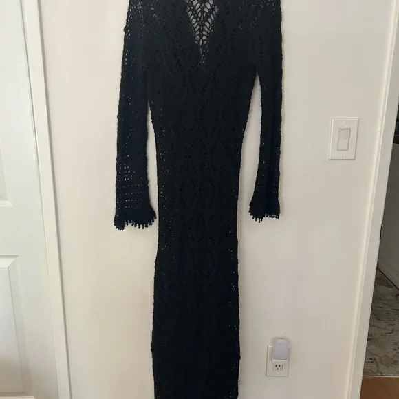 Bebe Elegant Black Long Knitted Duster - Picture 2 of 11